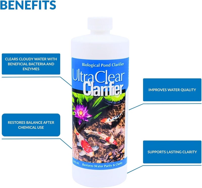Ultraclear Clarifier (32oz) – Natural Pond Cleaner with Beneficial Bacteria – Improves Water Clarity & Reduces Cloudiness for Clear Pond Water – Safe for Fish, Plants & Pets - Image 4